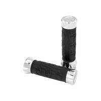 V-Cut Handgrips – Chrome. Fits H-D with Throttle Cable.