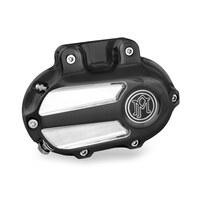 Scallop Clutch Cover – Black Contrast Cut Platinum. Fits Touring 2014up with Hydraulic Clutch.
