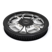 72 Tooth x 1-3/8in. wide Gasser & Luxe Pulley – Black Contrast Cut Platinum. Fits V-Rod 2002-2006.