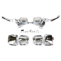 Handlebar Control Kit with Hydraulic Clutch – Chrome. Fits Big Twin 1996-2010 with Single Disc Rotor.