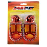 STATES MX S2 ALLOY OFF ROAD FOOTPEGS - KTM - ORANGE