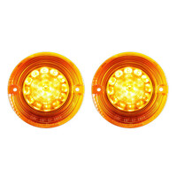 ProBeam LED Amber Turn Signal Inserts With Amber Lenses. Fits Front and Rear on Most FL Models 1986up with Flat Style Indicators.