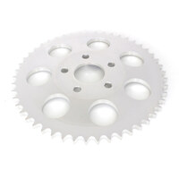 49 Tooth, 6mm Offset Rear Chain Sprocket – Silver. Fits Big Twin 1973-1999 & Sportster 1979-1981.