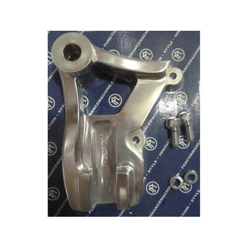 Right Hand Rear Caliper Mount – Chrome. Fits Dyna 1991-1999 with 11.5in. Disc Rotor when using Performance Machine 125x4R Caliper.