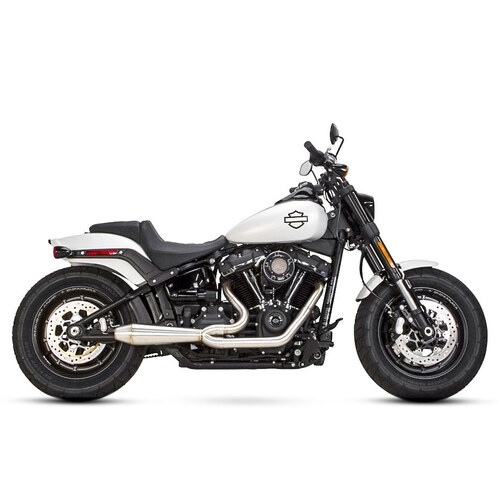 Megaphone Gen II 2-into-1 Exhaust – Stainless Steel. Fits Softail 2018up with Non-240 Rear Tyre.