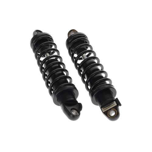 REVO-A Series, 12in. Adjustable Heavy Duty Spring Rate Rear Shock Absorbers – Black. Fits Dyna 1991-2017.