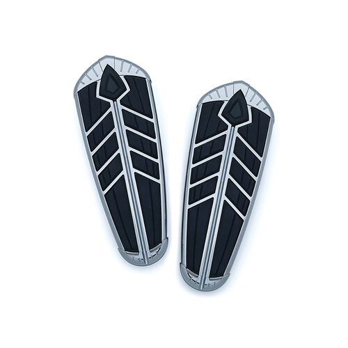 Front Spear Floorboard Inserts – Chrome. Fits Indian 2014up.