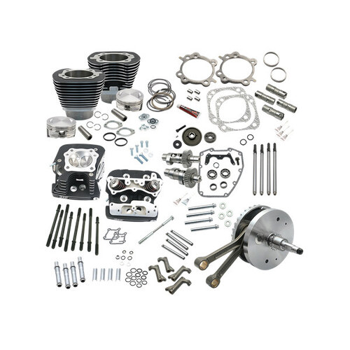 124ci Hot Set Up Kit with 91cc S&S Cylinder Heads – Black. Fits Twin Cam 88B Softail 2000-2006.