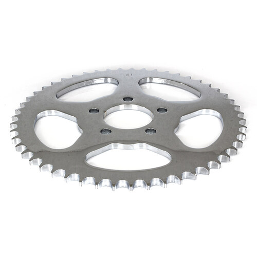 51 Tooth, Flat Steel Rear Chain Sprocket – Chrome. Fits Big Twin 2000up & Sportster 2000-2021.