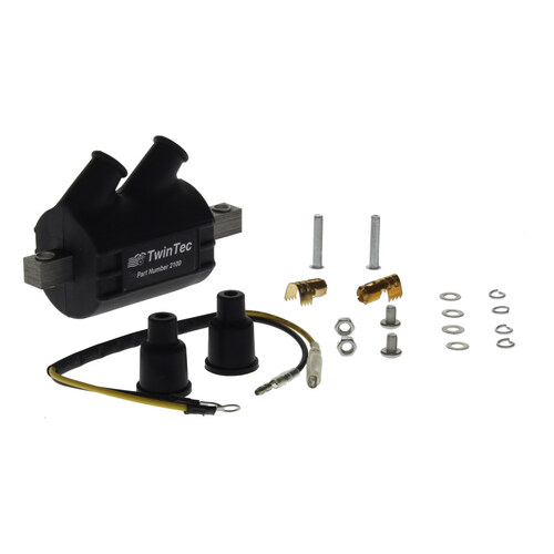 Spitfire Ignition Coil – Black. Fits Custom Applications with Single Fire Ignition & Dual Spark Plug Heads