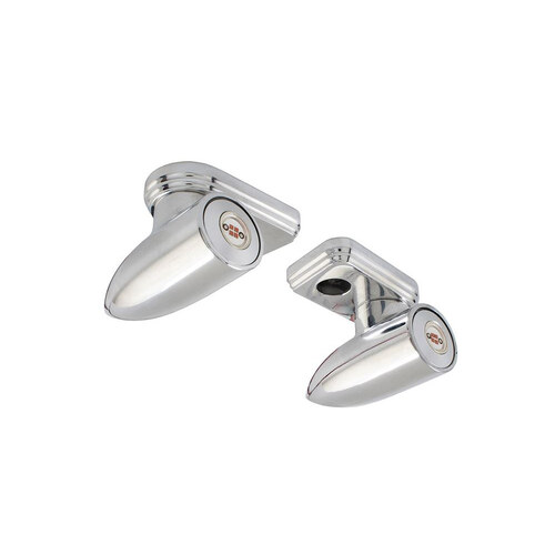 Bullet Pro Series Under Perch Turn Signals – Chrome. Fits most 1996up Hand Controls.
