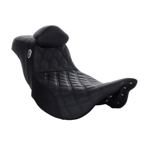 Step-Up San Diego Customs Pro Series Gripper Dual Seat With Backrest. Fits Touring 2008up.